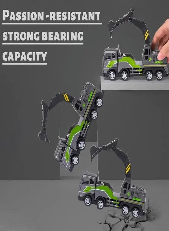 SHIPEASE شاحنة حفارة غير قابلة للكسر تعمل بالاحتكاك من SHIPEASE، مزودة بجميع الأجزاء المتحركة، نموذج من سبيكة مصبوبة، لعبة شاحنة بناء هندسية للأطفال من الأولاد والبنات، تعمل بسحب للخلف - Image 5